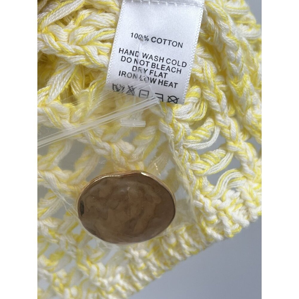 Anthropologie Open Knit Sweater Vest Yellow Sz OSFA NWT - Picture 5 of 6
